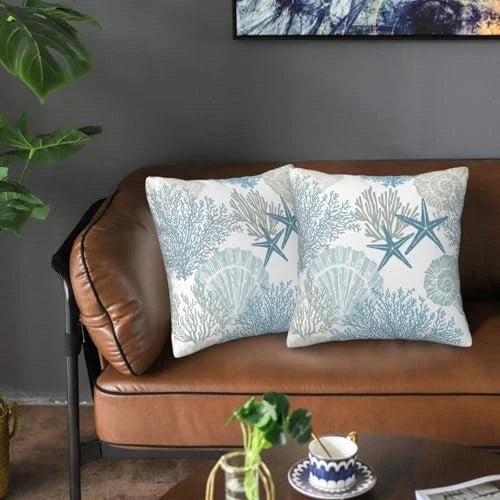Throw Pillow Covers 20x20 Set of 2, 20" x 20" (Pack of 2) Nautical Coastal