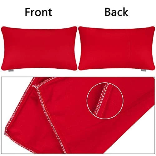 4-Pack 100% Cotton Lumbar Comfortable Solid Decorative 12x20inch/30x50cm Red