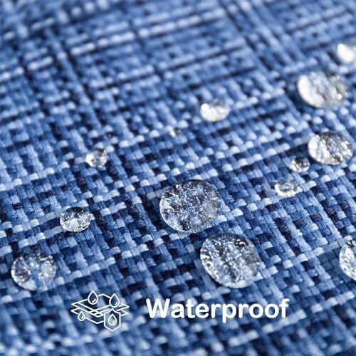Western Flower Outdoor Pillow Covers Waterproof, All Weather Cushion Navy Blue