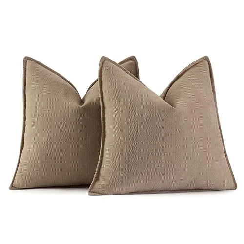 Pack of 2 Decorative Pillow Covers 24x24 Inch 24" x 24" (Pack of 2) Coco Brown