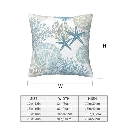 Throw Pillow Covers 20x20 Set of 2, 20" x 20" (Pack of 2) Nautical Coastal
