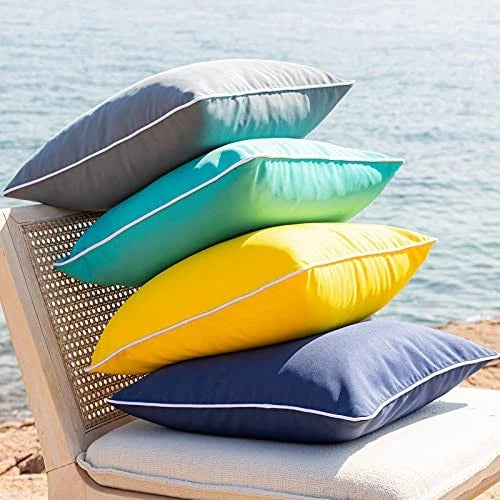 Pack of 2 Outdoor Waterproof Solid Throw 18" x 18" (Pack of 2) Black