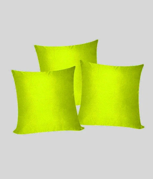 3 x Plain Satin 14x14 Lemon Cushion Cover / Pillow Cases /Sofa Décor