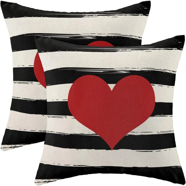 Valentines Pillow Covers 18x18 Inch 18" x (Pack of 2), Heart