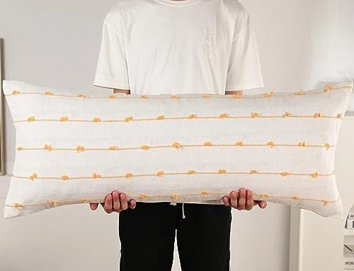 Extra Long Body Pillow case 12 x 48 Inch,Striped 48" x 12" (Pack of 1) Yellow