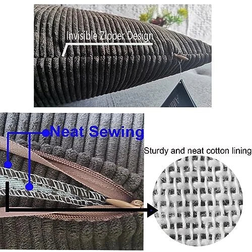 2 pcs Pack Throw Pillow Covers 18" x 18" (Pack of 2) Plush Striped Dark Brown