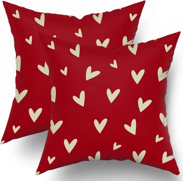 Valentines Day Pillow Covers 18" x (Pack of 2), Red