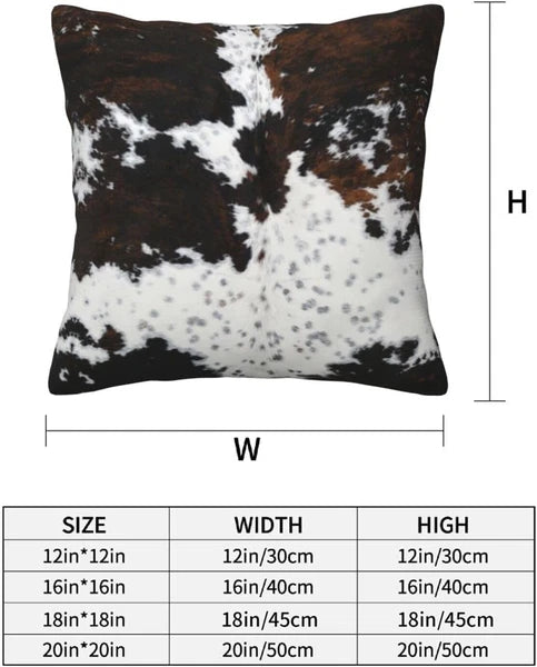 Western Brown Cow Print Pillow Covers 18X18 Set of 2, Cowfur Print Throw Pillow