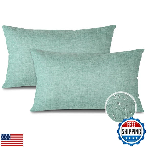 OTOSTAR Pack of 2 Decorative Outdoor Waterproof Throw Pillow Covers 12x20 Inc