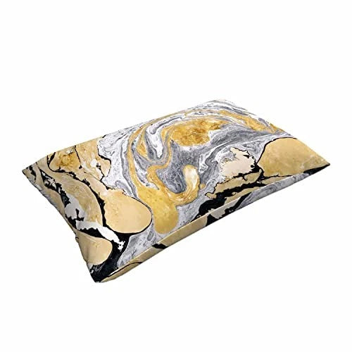 Pillow Case Gold Black Marble Texture,Throw 30" x 20" (Pack of 1) Multi07