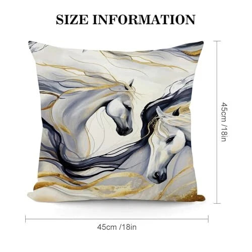 Abstract Throw Pillows Cover 18"x18" Set of 2, 18" x 18" (Pack of 2) Horse