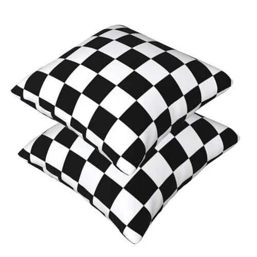 Pillow Covers 18x18 in Couch Black and White Plaid 18 x 18-Inch Checkered
