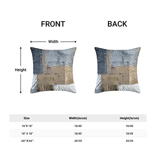 Beige Pillow Covers 16x16 Set of 2, 16" x 16" (Pack of 1) Beige Grey Abstract