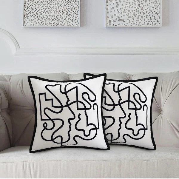 Throw Pillow Covers 18x18, 2 Pcs Decorative Pillow Covers, Farmhouse Couch...