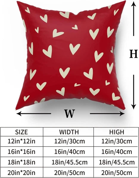 Valentines Day Pillow Covers 18" x (Pack of 2), Red