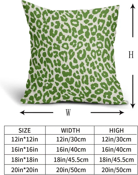 Lime Green Leopard Print Pillow Covers 18X18 Set of 2 Preppy Room Decor Cheetah