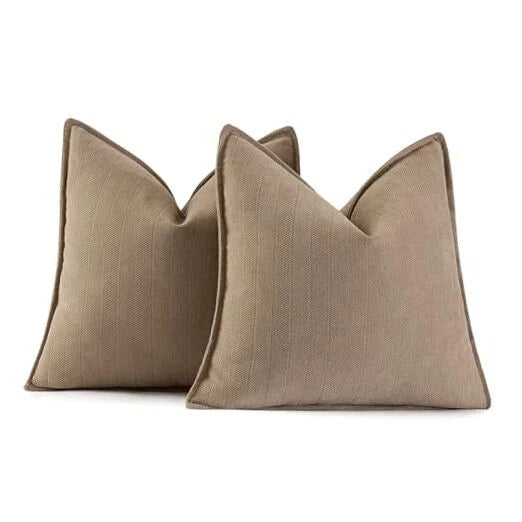 Pack of 2 Decorative Pillow Covers 24x24 Inch 24" x 24" (Pack of 2) Coco Brown