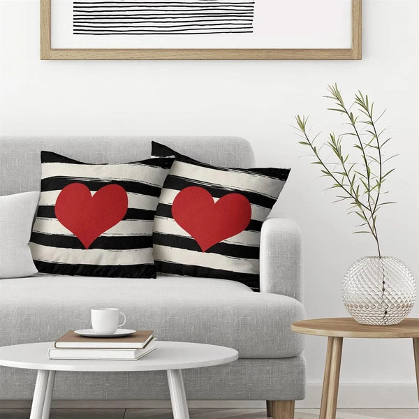 Valentines Pillow Covers 18x18 Inch 18" x (Pack of 2), Heart