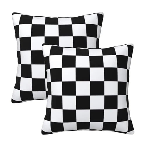 Pillow Covers 18x18 in Couch Black and White Plaid 18 x 18-Inch Checkered
