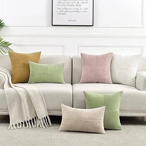 Lumbar Decorative Throw Pillow Covers 12x20 Inch for 20" x 12" Blush Pink