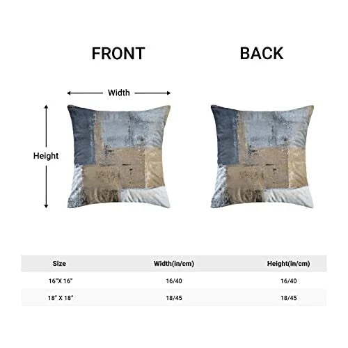 Beige Pillow Covers 18x18 Set of 2, 18" x 18" (Pack of 2) Beige Grey Abstract