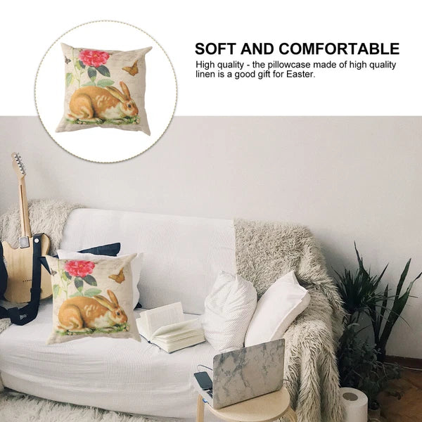 Easter Throw Pillow Cover Cushion Cover Floral Printing Pillow Case