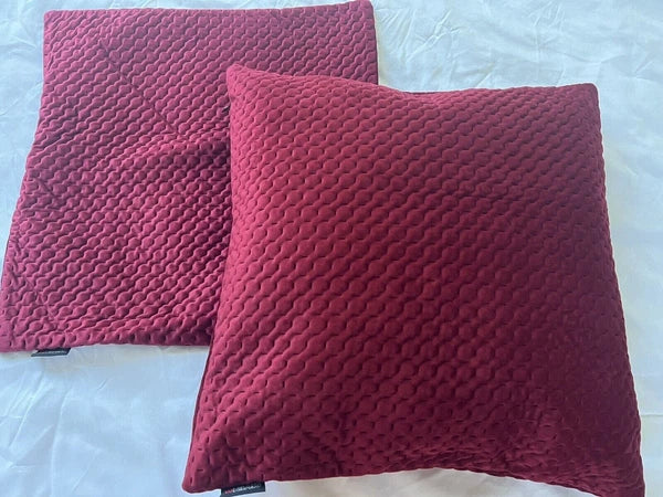 Set of 2 Burgundy Decorative Throw Pillow Covers Modern Solid Outdoor 17"x17"