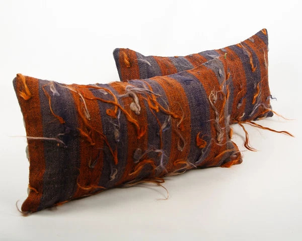 Set of 2 Kilim Pattern Woven Fabric Pillow Cover Kilim Rug Southwestern Bohemian