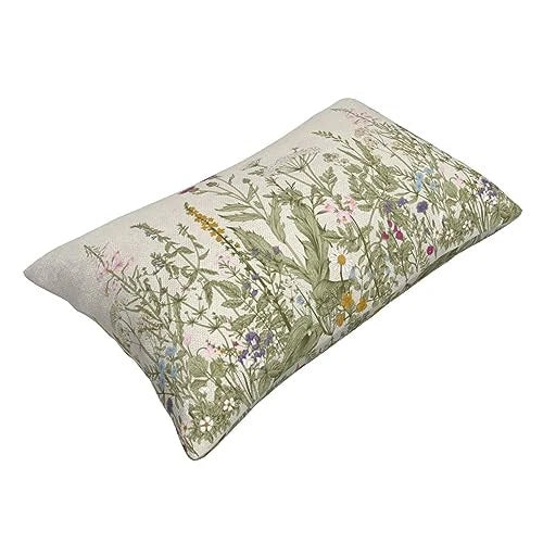 Sage Green Pillow Covers 12x20 Inch Set 12" x 20" (Pack of 2) Wildflowers 01
