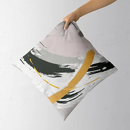 Black Gold Throw Pillow Covers 20 x20 inch 20" x 20" (Pack of 2) Gray Gold