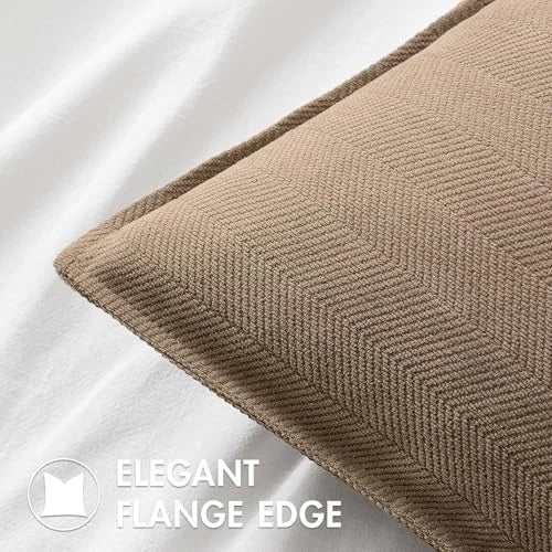Pack of 2 Decorative Pillow Covers 24x24 Inch 24" x 24" (Pack of 2) Coco Brown