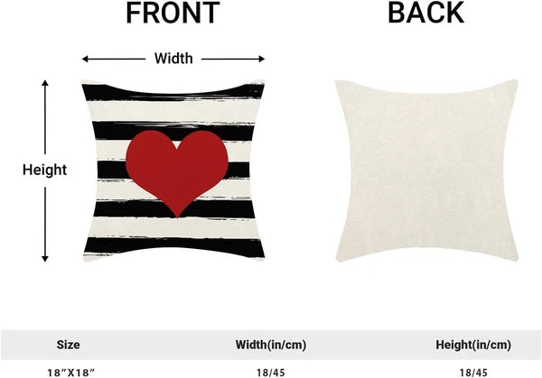 Valentines Pillow Covers 18x18 Inch 18" x (Pack of 2), Heart