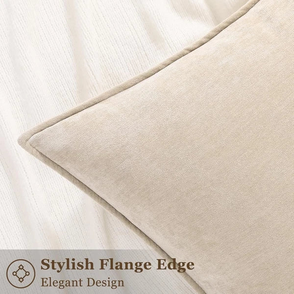 decorUhome Couch Throw Pillow 18" x (Pack of 2), Natural Beige