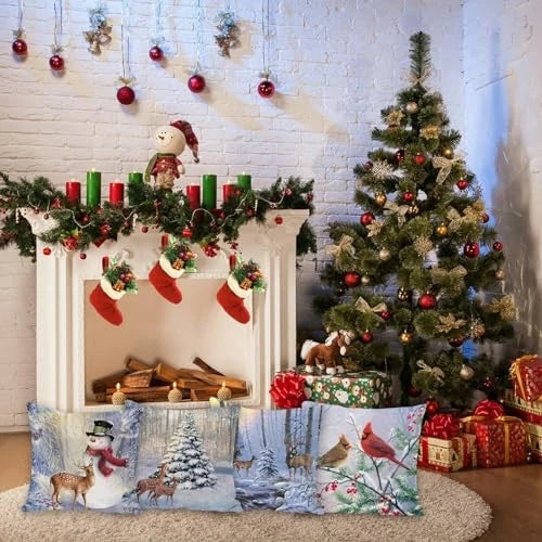Christmas Pillow Covers 20x20 Set of 4, Winter 20" x 20" (Pack of 4) Color 8
