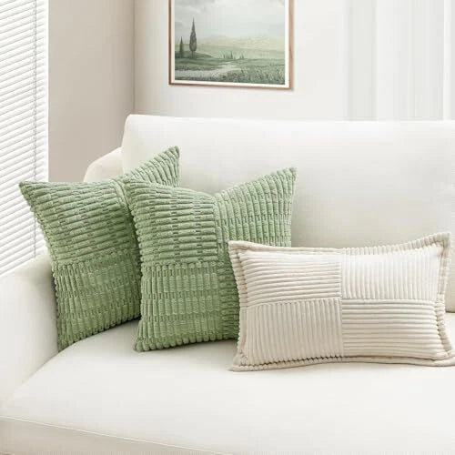 Sage Green Decorative Throw Pillow Covers 18" x 18" (Pack of 2) Sagegreen