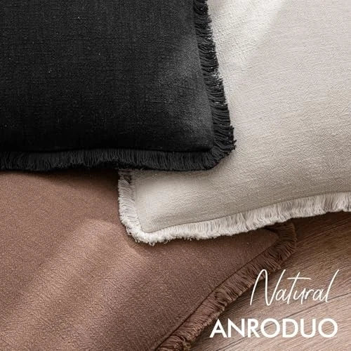 Set of 2 Decorative Throw Pillow Covers 18×18 Inch 18" x 18" (Pack of 2) Black