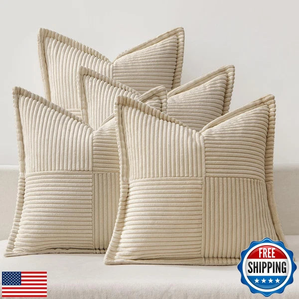 MIULEE Beige Throw Pillow Covers 20x20 Inch 4 Packs Soft Boho Decorative Pill