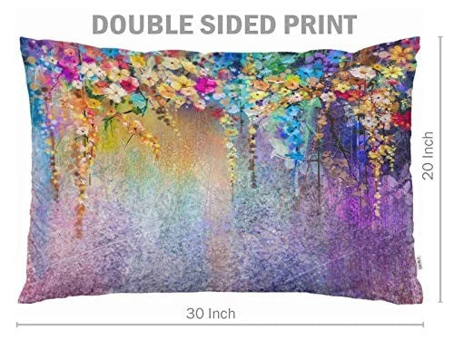 Throw Pillow Cover Abstract Floral Watercolor 30" x 20" (Pack of 1) Multi-a132