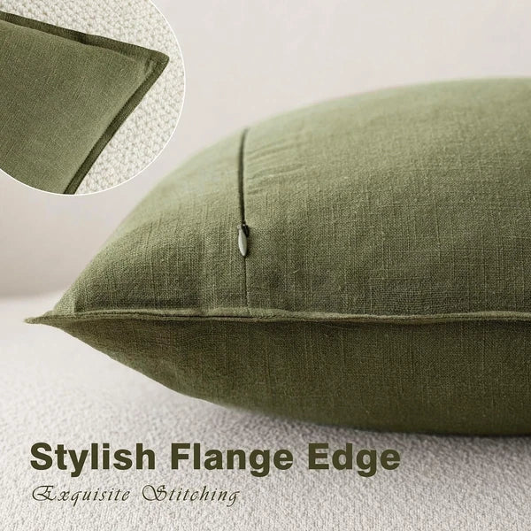 Versatile Olive Green Decorative Pillow Covers - 2pcs 18x18 Inch for Home Style