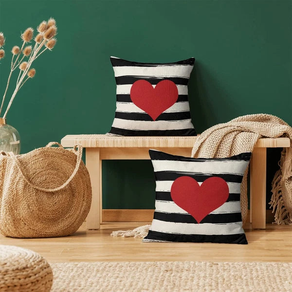 Valentines Pillow Covers 18x18 Inch 18" x (Pack of 2), Heart