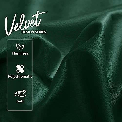 Velvet Throw Pillow Covers for Sofa 26x26 in, 26" x 26" (Pack of 2) Emerald