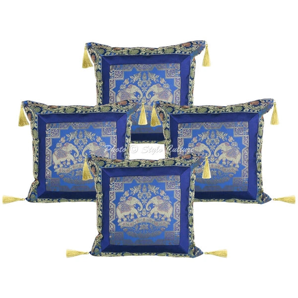 Art Decor Floor Cushion Brocade Jacquard Elephant Hippie Gypsy Pillow Meditation