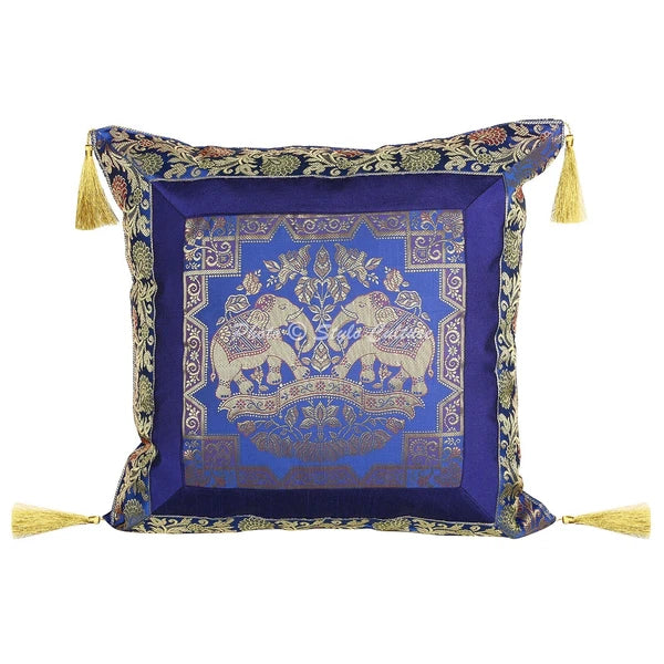 Art Decor Floor Cushion Brocade Jacquard Elephant Hippie Gypsy Pillow Meditation