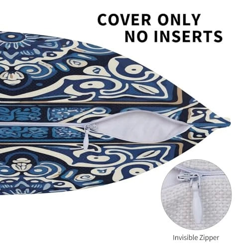 Throw Pillow Covers 18x18 Set of 2 Chinoiserie 18" x 18" (Pack of 2) Blue