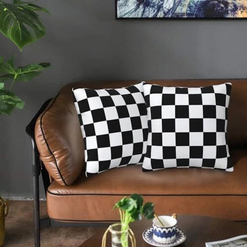 Pillow Covers 18x18 in Couch Black and White Plaid 18 x 18-Inch Checkered