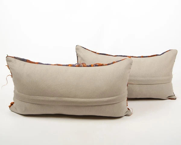 Set of 2 Kilim Pattern Woven Fabric Pillow Cover Kilim Rug Southwestern Bohemian