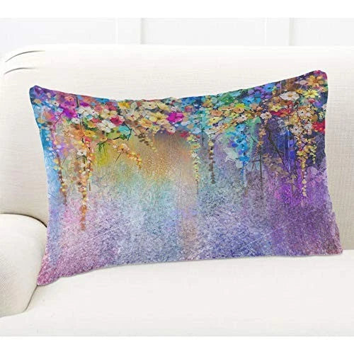 Throw Pillow Cover Abstract Floral Watercolor 30" x 20" (Pack of 1) Multi-a132
