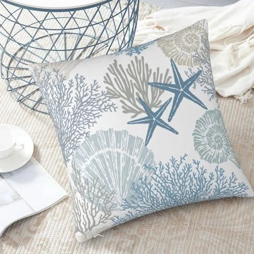Throw Pillow Covers 20x20 Set of 2, 20" x 20" (Pack of 2) Nautical Coastal
