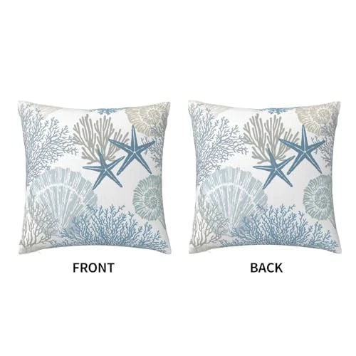Throw Pillow Covers 20x20 Set of 2, 20" x 20" (Pack of 2) Nautical Coastal