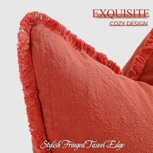 Pumpkin Fall Pillow Covers 18x18 Set of 2 18" x 18" (Pack of 2) Burnt Orange